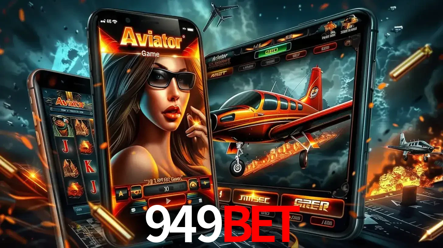 O popular jogo de apostas Aviator exibido em vários celulares e tablets, mostrando a interface emocionante e a ação de voo disponíveis para jogar agora no 949bet.