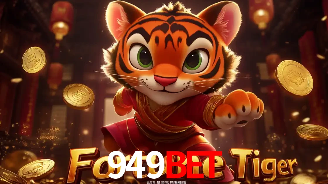 O carismático mascote do jogo de slot Fortune Tiger, um tigre fofo em pose de artes marciais, pronto para trazer sorte e multiplicadores de ganhos no cassino online 949bet.